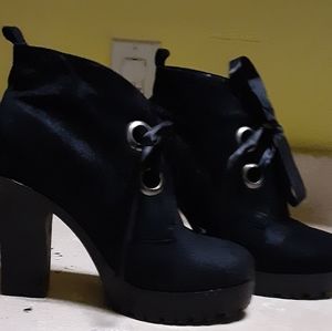 Black suede boots